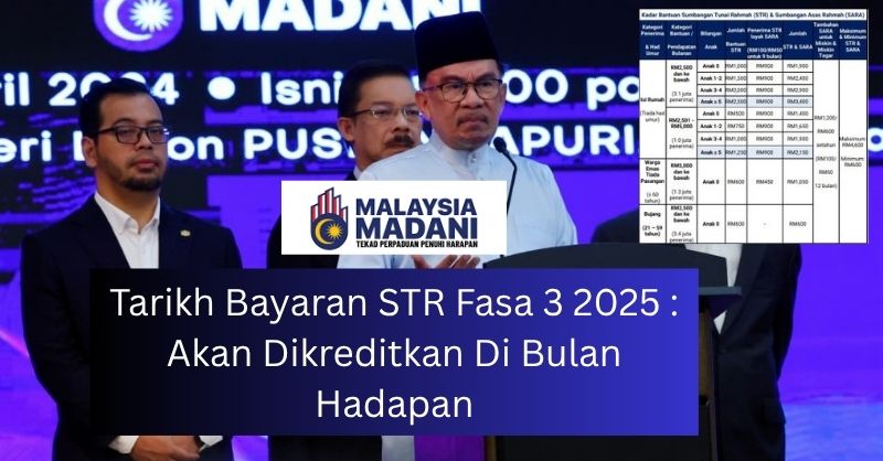 Tarikh Bayaran STR Fasa 3 2025 : Akan Dikreditkan Di Bulan Hadapan